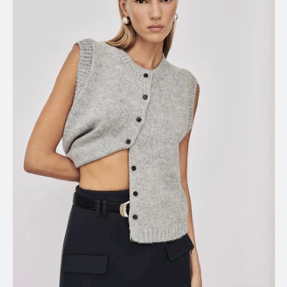 DISSH FOSTER SILVER MARLE KNIT VEST